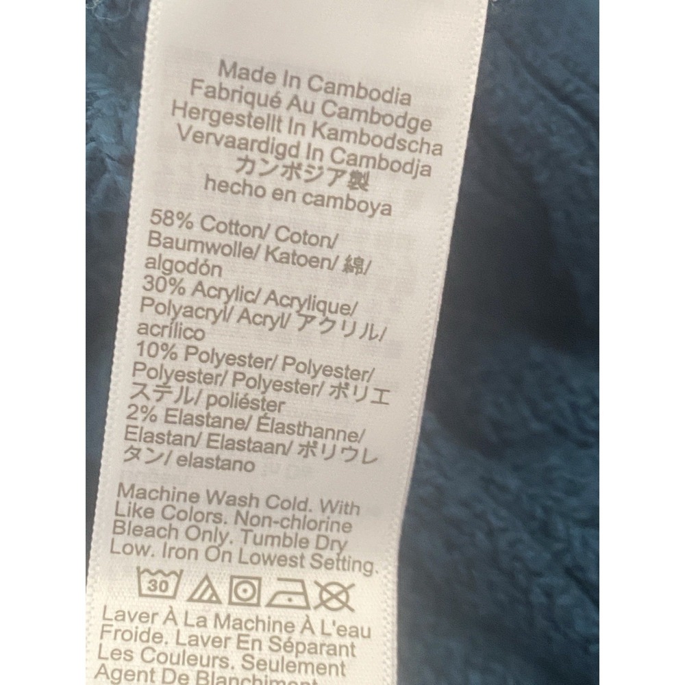 J.Crew Factory Cable Mockneck Sweater Peacock Blue Cotton Blend Size S NWT - Picture 5 of 5